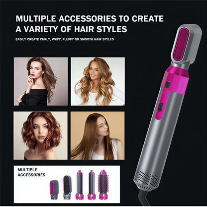 Hot Air Brush 5-in-1 – Hair Dryer & Styler for Smooth Salon Hair
