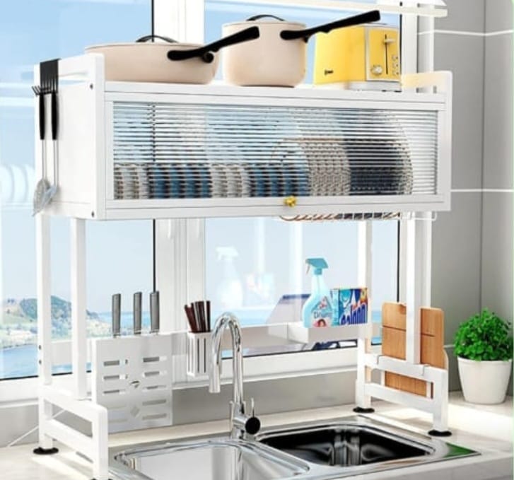 Kitchen Sink Shelf with Cabinet Door – رف حوض المطبخ مع باب خزانة